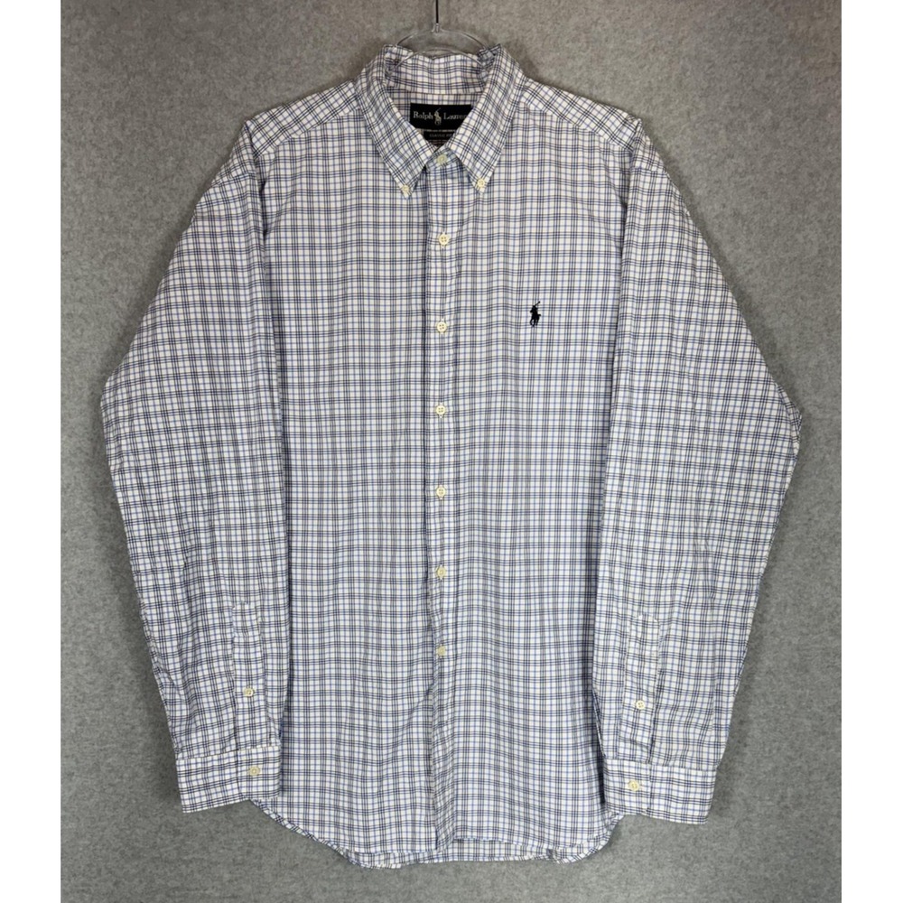 Ralph Lauren Shirt Mens XL Plaid Classic Fit Long Sleeve Polo